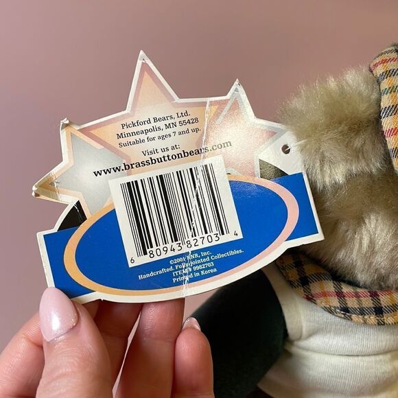 Crosby Brass Button Bears Sports Bear Golfer Player 12" with Standard Plush NWT - Picture 6 of 11